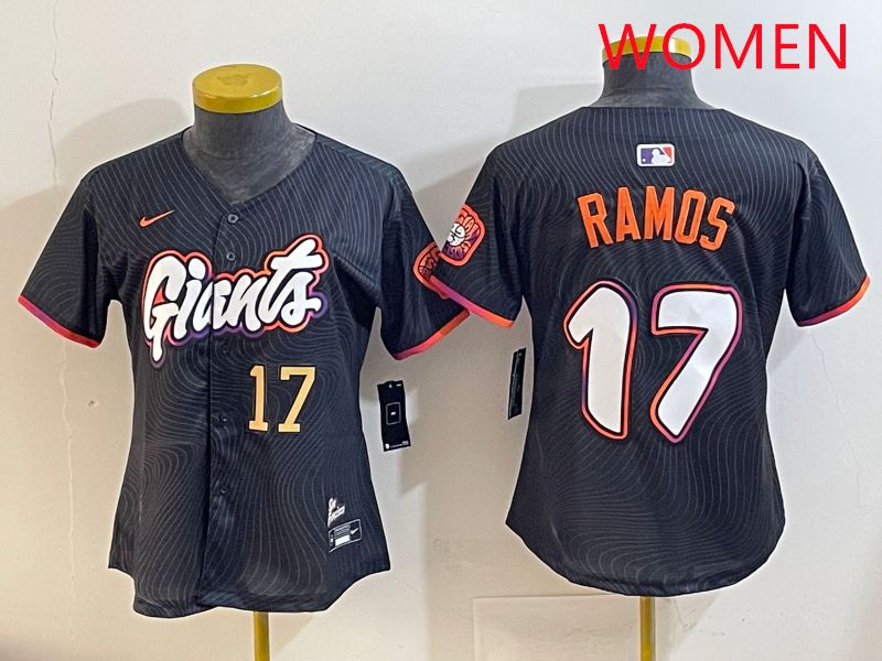 Women San Francisco Giants #17 Ramos Black Joint Name 2025 Nike MLB Jersey style 4